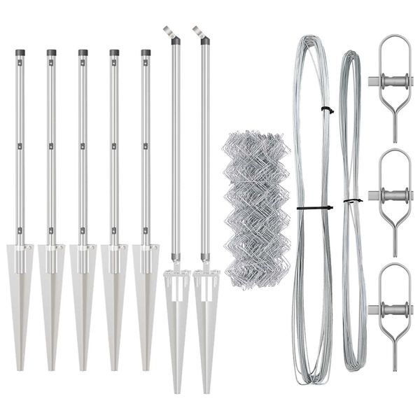 vidaXL Zaunpfosten Silber 10 x 0,8 m (40 x 40 mm Gitter) Stahl