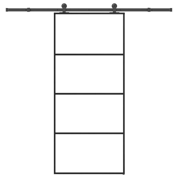 vidaXL Schiebet&uuml;r mit Beschlag 90x205 cm ESG-Glas & Aluminium