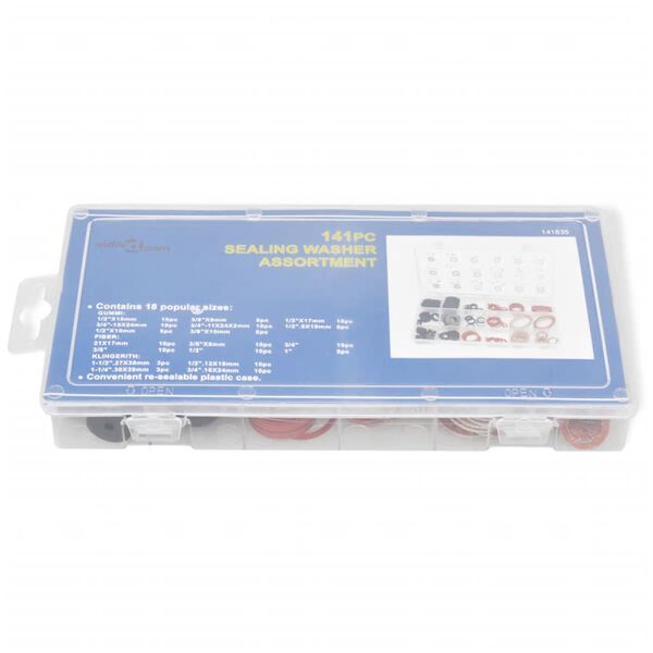 141-tlg. Dichtungssortiment Gummi und Fiber O-Ring Dichtungsring Set