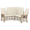 vidaXL Garten Liegesofa Set Beige und Cremewei&szlig; 164 x 164 x 112 cm