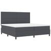 vidaXL Boxspringbett Dunkelgrau und Wei&szlig; 200 x 200 cm Cordstoff