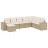 vidaXL 8-tlg. Garten-Sofagarnitur mit Kissen Beige Poly Rattan
