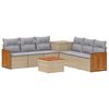 vidaXL Sofa Set 8 stk. Beige und Hellgrau Polyrattan und Stahl