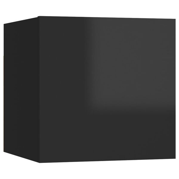 vidaXL TV-Wandschrank Hochglanz-Schwarz 30,5x30x30 cm