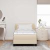 vidaXL Boxspringbett mit Matratze Creme 100 x 200 cm Stoff