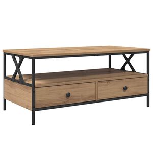 vidaXL Couchtisch Eiche handwerklich 100 x 51 x 45 cm Holzwerkstoff