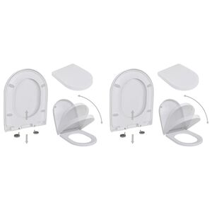 vidaXL Toilettensitze mit Absenkautomatik 2 Stk. Kunststoff Wei&szlig;