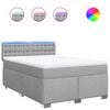vidaXL Boxspringbett mit Matratze Hellgrau 140x200 cm Stoff