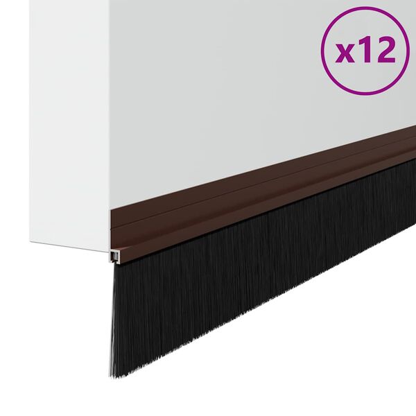 vidaXL Selbstklebende T&uuml;rb&uuml;rstendichtungen 12 pcs Braun 100 cm