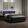 vidaXL Boxspringbett mit Matratze Schwarz 140 x 190 cm Kunstleder