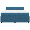 vidaXL Boxspringbett mit Matratze Blau 200x200 cm Samt