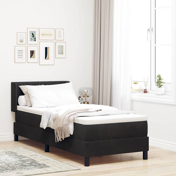 vidaXL Boxspringbett mit Matratze Schwarz 200 x 80 cm Samt