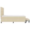 vidaXL Boxspringbett mit Matratze Creme 140 x 200 cm Stoff