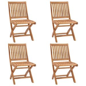 vidaXL Klappst&uuml;hle, 4 St&uuml;ck, Massivholz Teakholz