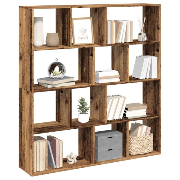 vidaXL B&uuml;cherregal Altholz-Optik 132x29x141,5 cm Holzwerkstoff