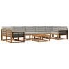 vidaXL Outdoor-Sofagarnitur mit Kissen 8 pcs Natur und Hellgrau