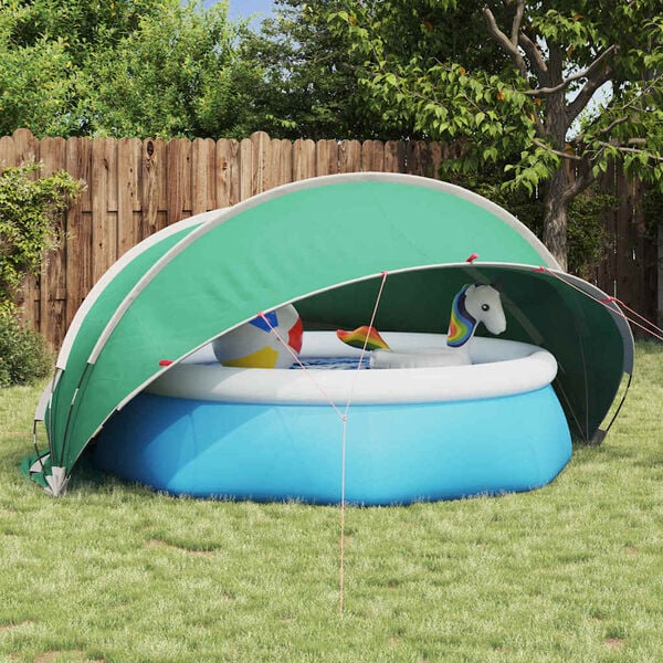 vidaXL Pool-Dome Gr&uuml;n 336 x 322 x 160 cm