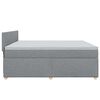 vidaXL Boxspringbett mit Matratze Hellgrau 200x200 cm Stoff
