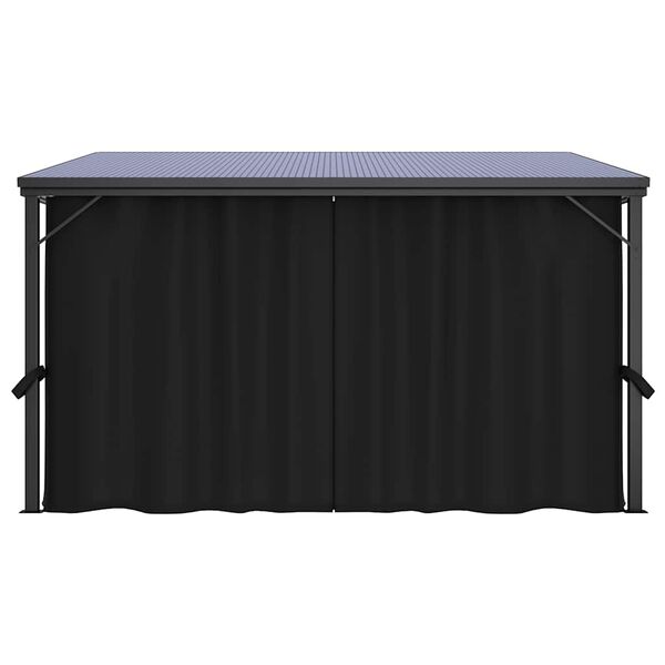 vidaXL Pavillon mit Vorhängen 405x294x244 cm Anthrazit