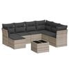 vidaXL 8-tlg. Garten-Sofagarnitur mit Kissen Hellgrau Poly Rattan