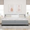 vidaXL Boxspringbett mit Matratze Hellgrau 200 x 200 cm Stoff