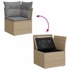 vidaXL 9-tlg. Garten-Sofagarnitur mit Kissen Beige Poly Rattan Akazie