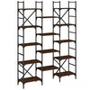 vidaXL B&uuml;cherregal Braun Eichen-Optik 127,5x28,5x172,5cm Holzwerkstoff