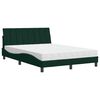 vidaXL Bett mit Matratze "Hanko" Dunkelgr&uuml;n 140x200 cm Samt