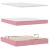 vidaXL Bett mit Stauraum und LED mit Matratze Rosa 180 x 200 cm Samt