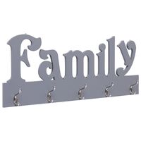 vidaXL Wandgarderobe FAMILY Grau 74 x 29,5 cm