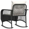 vidaXL Garten-Schaukelstuhl mit Kissen Schwarz Poly Rattan