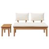 vidaXL Gartenbank 2 pcs Creme und Braun Massivholz Teak