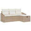 vidaXL Sofa Set 4 Stk. Beige Poly-Rattan