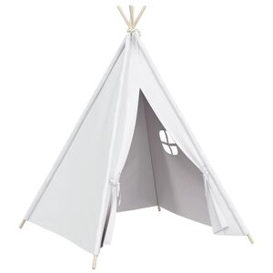 vidaXL Kinder Tipi-Zelt mit Tasche Pfirsichhaut Wei&szlig; 120x120x150 cm