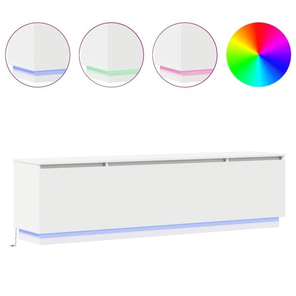 vidaXL TV-Schr&auml;nk mit LED Wei&szlig; 180 x 38 x 49 cm Holzwerkstoff