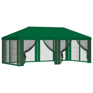 vidaXL Pavillon Dach mit Seitenw&auml;nden Gr&uuml;n 600,5 x 300,5 cm Polyester