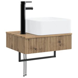 vidaXL Wandmontiertes Waschbecken Artisan-Eiche 53 x 35 x 39 cm