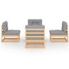 vidaXL 5-tlg. Garten-Lounge-Set mit Kissen Kiefer Massivholz