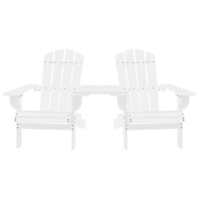 vidaXL Adirondack-Gartenstühle mit Tisch Massivholz Tanne Weiß