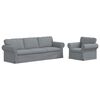 vidaXL Sofa Set 2 stk. Hellgrau Stoff