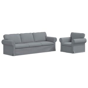 vidaXL Sofa Set 2 stk. Hellgrau Stoff