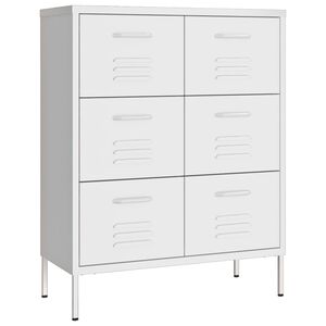 vidaXL Schubladenschrank Wei&szlig; 80x35x101,5 cm Stahl