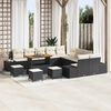 vidaXL Gartensofa-set mit Kissen 14 pcs Schwarz Poly Rattan