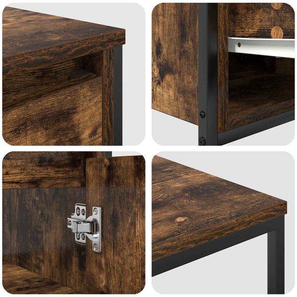 vidaXL Badezimmerm&ouml;bel-Set mit T&uuml;r 2 pcs Ger&auml;ucherte Eiche und Schwarz