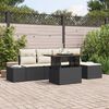 vidaXL Garten-Sofa-Set mit Speicher 6 pcs Schwarz Poly Rattan