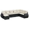 vidaXL 8-tlg. Garten-Sofagarnitur mit Kissen Schwarz Poly Rattan
