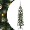 vidaXL Künstlicher schlanker Weihnachtsbaum Grün und Weiß 120 cm