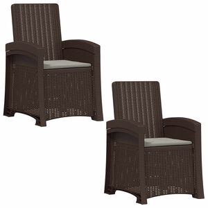 vidaXL Liegesessel Garten Rattan-Optik 2 stk. Braun und Hellgrau PP