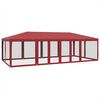 vidaXL Partyzelt mit 12 Mesh-Seitenteilen Rot 8x4 m HDPE
