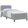 vidaXL Boxspringbett mit Matratze Hellgrau 100 x 200 cm Stoff